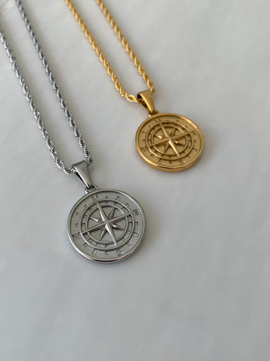 20cm Compass Pendant Necklace