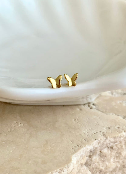 14K Butterfly Studs