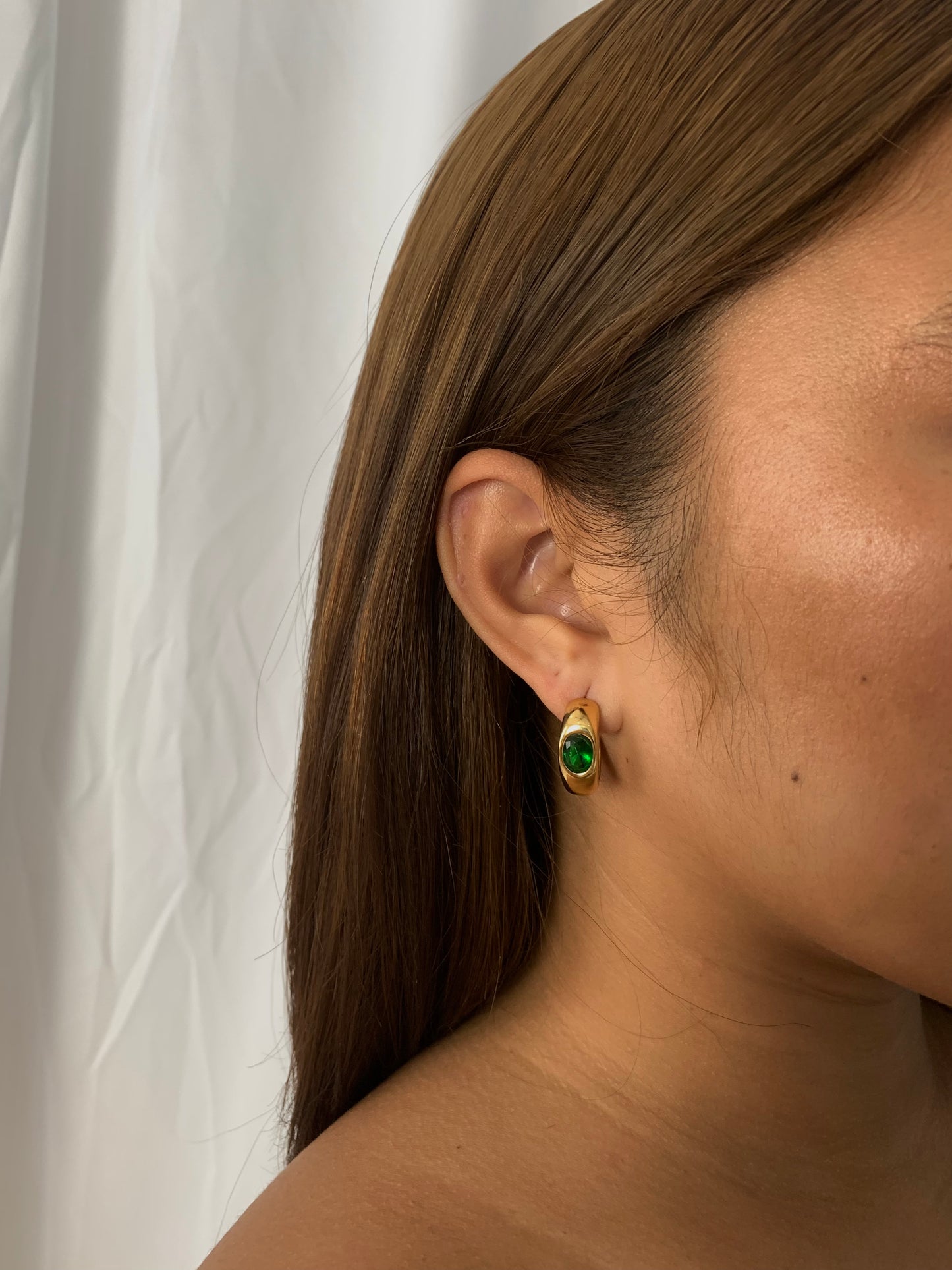 Adora Emerald Hoops